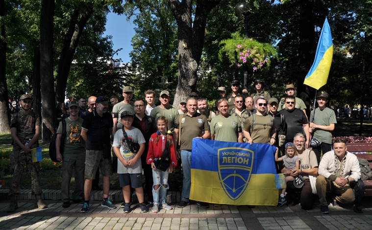 Український легіон відзначив День Незалежності флешмобом